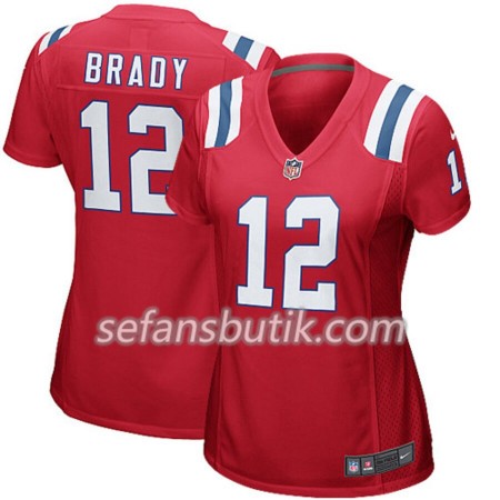 New England Patriots Tröjor Tom Brady 12 Nike Röd - Dame New England Patriots Tröjor Tom Brady 12 Nike Röd - Dame